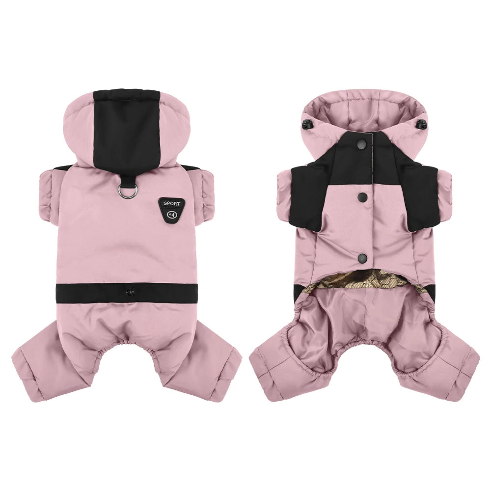 Paw Élégance – Waterproof Reflective Winter Coat with Hood