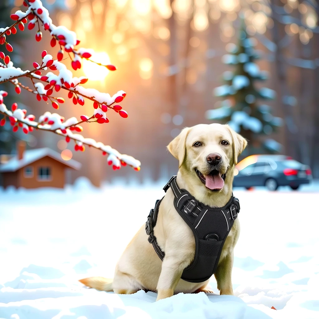 Paw Élégance – No-Pull Reflective Control Harness for Large Dogs