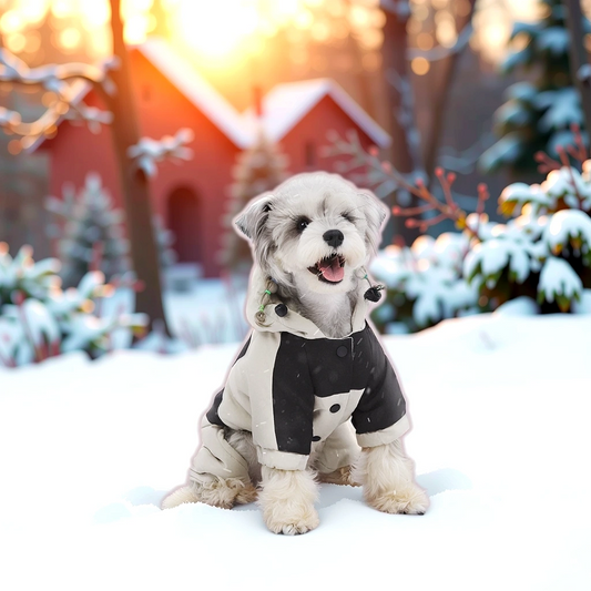 Paw Élégance – Waterproof Reflective Winter Coat with Hood