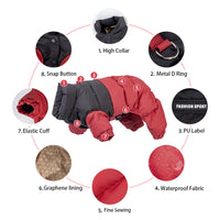 Paw Élégance™ Winter Élitaire 4-Leg Waterproof Coat – Ultimate Warmth & Protection