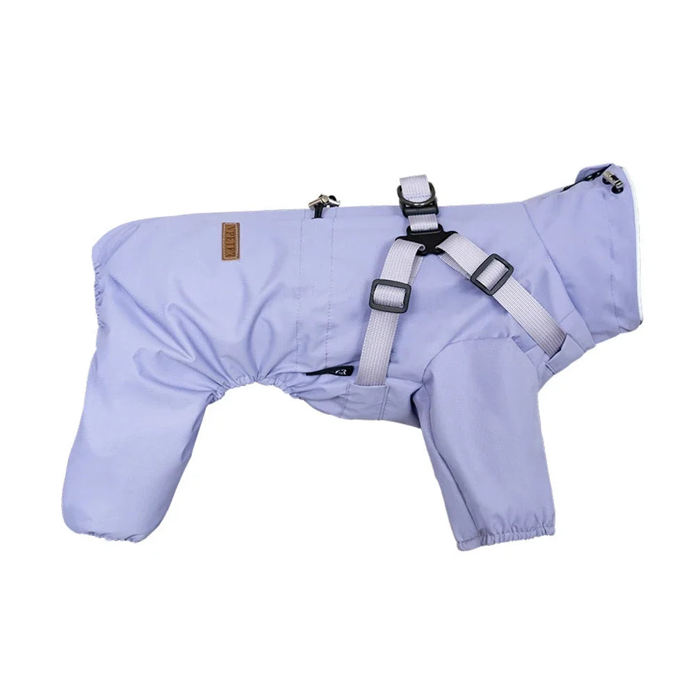 Paw Élégance – Waterproof Reflective Dog Jacket with Harness