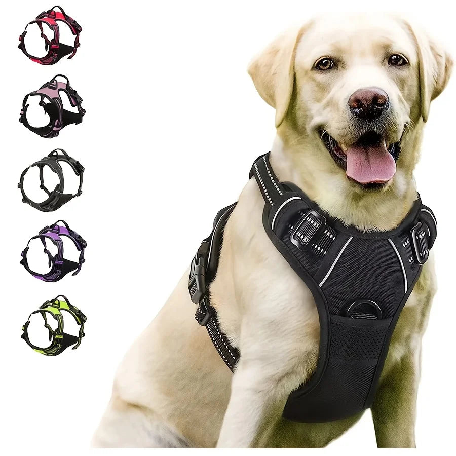 Paw Élégance – No-Pull Reflective Control Harness for Large Dogs