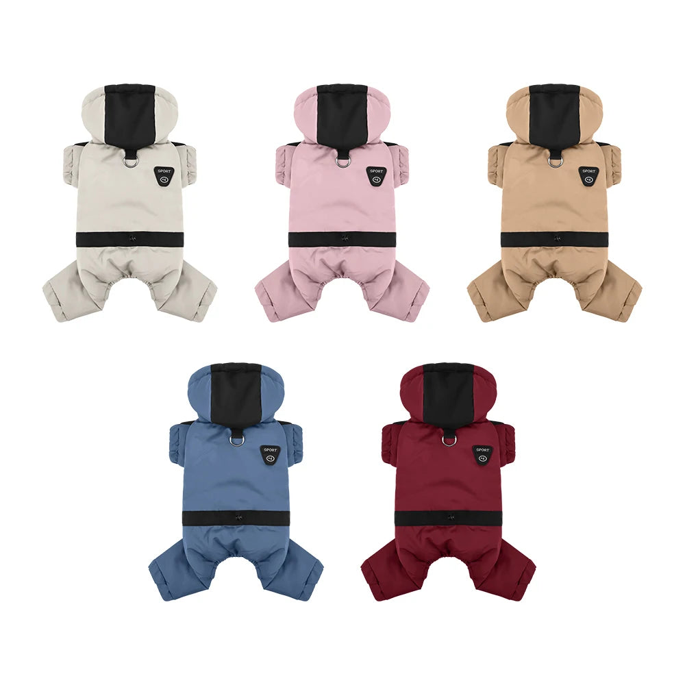 Paw Élégance – Waterproof Reflective Winter Coat with Hood