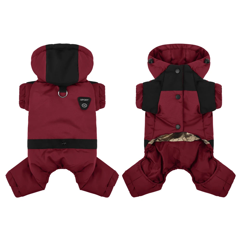 Paw Élégance – Waterproof Reflective Winter Coat with Hood