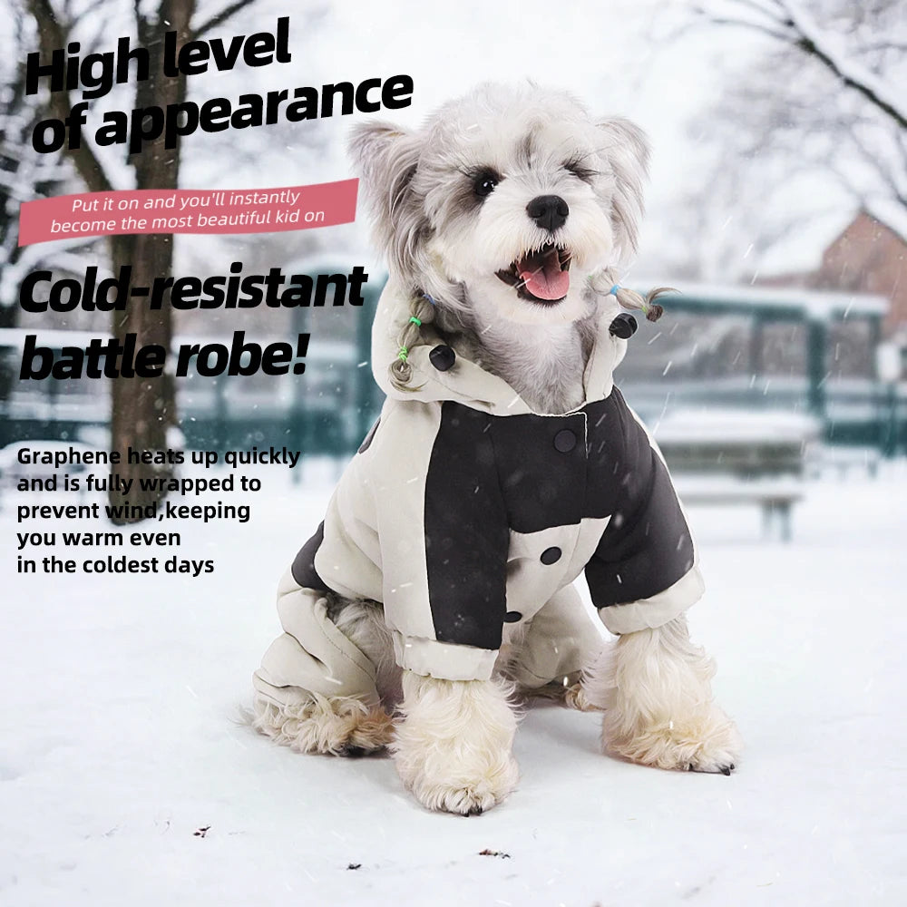 Paw Élégance – Waterproof Reflective Winter Coat with Hood