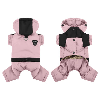 Paw Élégance – Waterproof Reflective Winter Coat with Hood