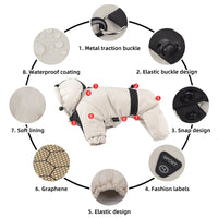 Paw Élégance – Waterproof Reflective Winter Coat with Hood