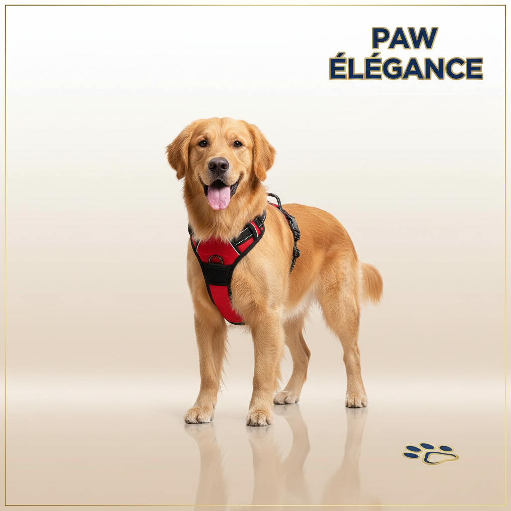 Paw Élégance – No-Pull Reflective Control Harness for Large Dogs