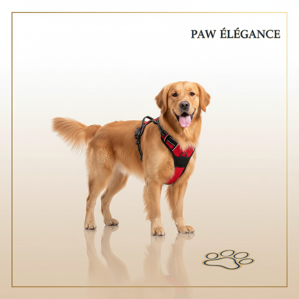 Paw Élégance – No-Pull Reflective Control Harness for Large Dogs